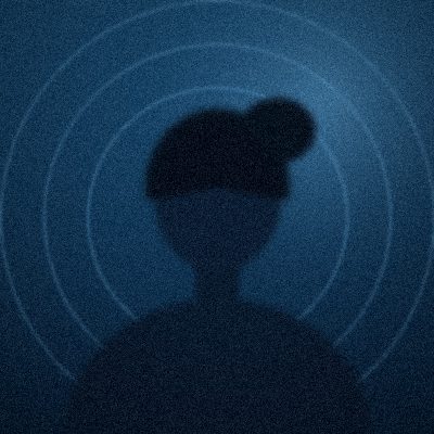 Portrait illustratif abstrait, silhouette sur fond bleu ciel