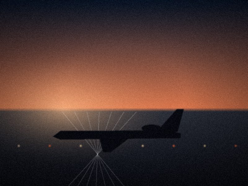 Jet privé stationné sur le tarmac au coucher du soleil